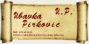 Ubavka Pirković vizit kartica